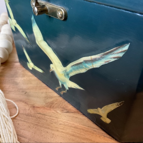 Vintage Annie Laurie Originals Palm Box Bag 3D Bird Decoupage Handbag 1950s Rare - Picture 3 of 13